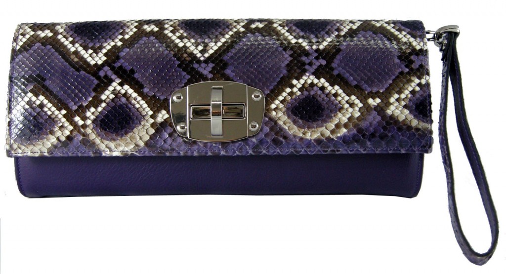 Pochette donna in vero pitone