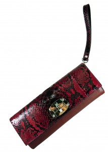 Pochette Pitone Bordoux